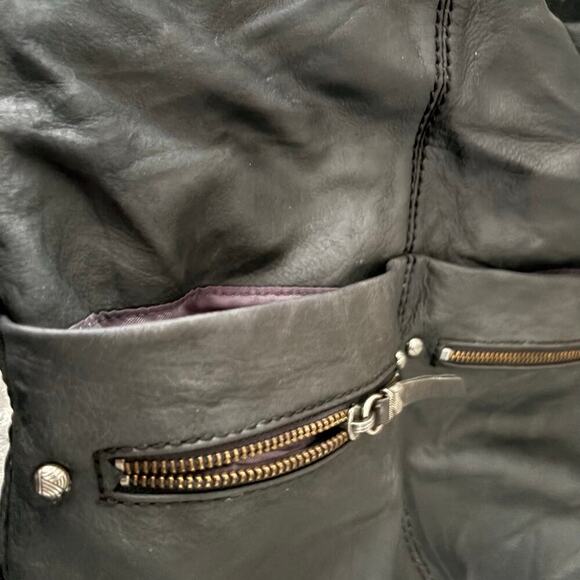 THE SAK Leather Crossbody Blk Androgynous Dark Witchy Retro Grunge Goth Biker - Picture 5 of 8